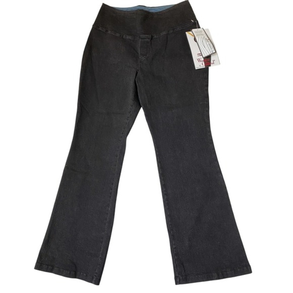 Women With Control Pull On Bootcut Jeans My Wonder Denim Size 8P Black Stretch‎